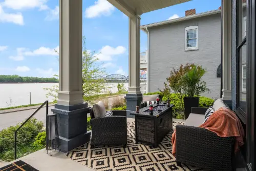 Porch with plenty of seating for a group of 20+