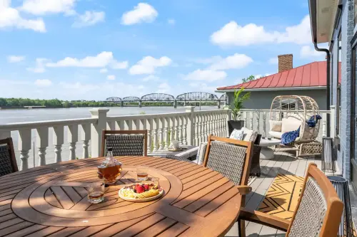 Front row views of the river from your private balcony